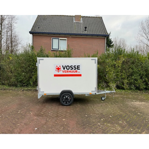 04. Gesloten aanhanger met deuren enkelasser 250 x 130 x 150 cm